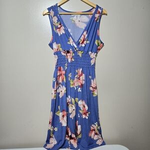 Jon & Anna contemporary Blue Dress with flowers size 1X